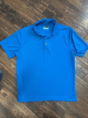 PGA Tour Men's large Ss Blue Polo Shirt